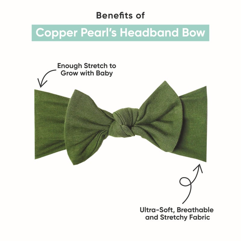 Copper Pearl Baby Bows: Stylish Headbands for Baby Girls, Premium Soft and Stretchy Baby Headbands, Perfect for Newborns, Trendy Designs - Darling - Image 2